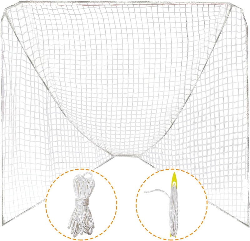 Wiseek 1/2Pcs 4/5/6mm 6’X6’X7’ Heavy Duty Lacrosse Goal Net with 1/2XRandom Color Installation Tool and 2/4X49ft Lacrosse Net Lacing Rope Lacrosse Replacement Net for Lacrosse Practice，Competition - Image 2